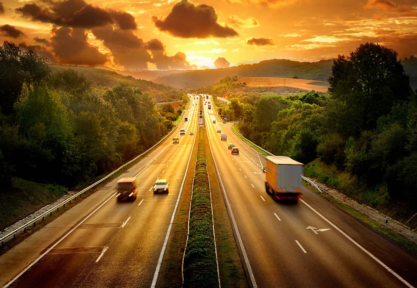 Cars driving on a highway