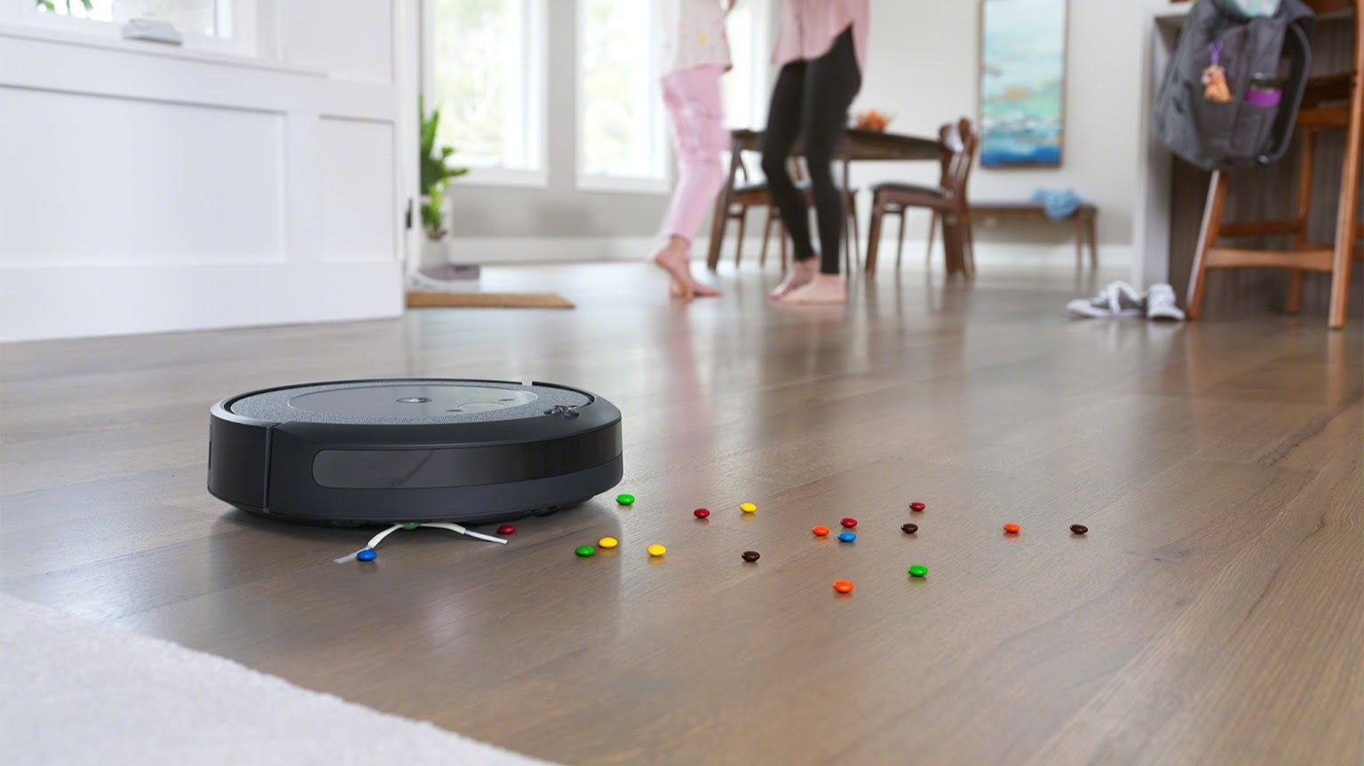 iRobot cleaning candy from floor