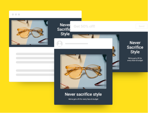 A glasses website at different viewports