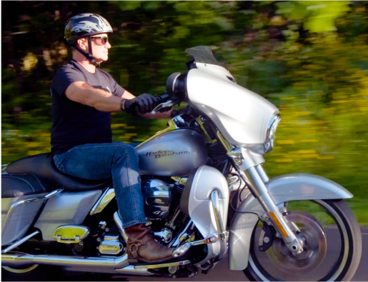 Man riding a motorcycle