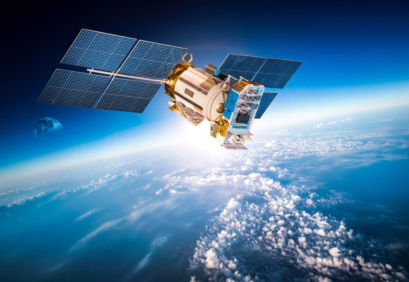 Space satellite orbiting Earth