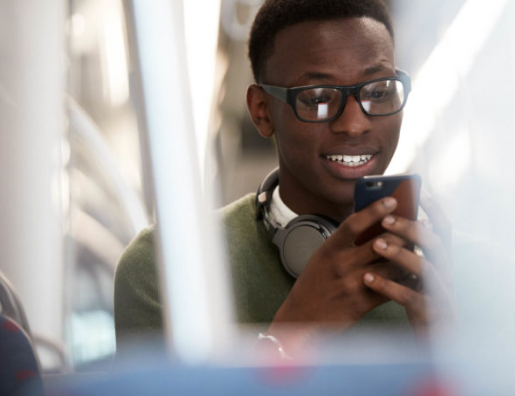 Traveller holding a phone