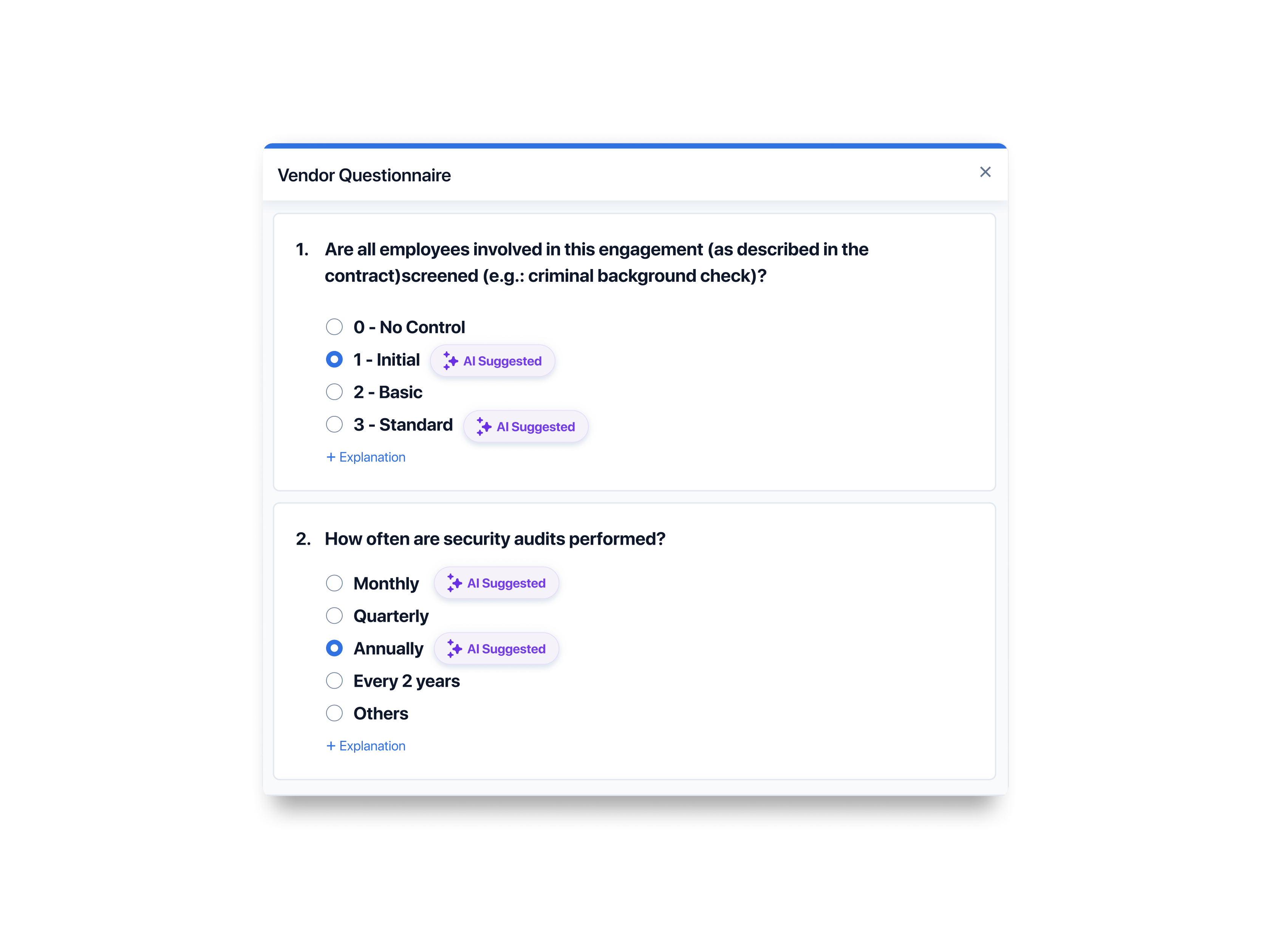 Expedite vendor assessments